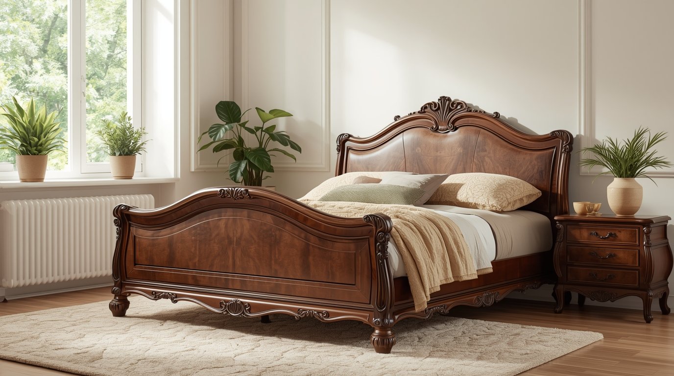 Elegant wooden bed frame by Artisticlycustom